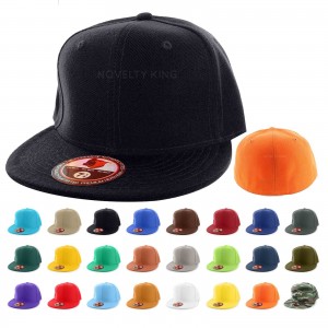 Plain Fitted Flat Bill Cap Visor Baseball Basic New Blank Solid Hat Sport Colors  eb-85181951